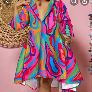 Colorful dress with pockets